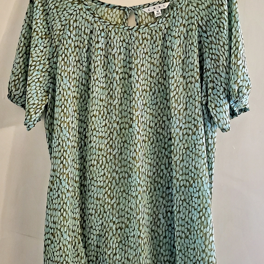 Short sleeve sheer blouse - pebble print